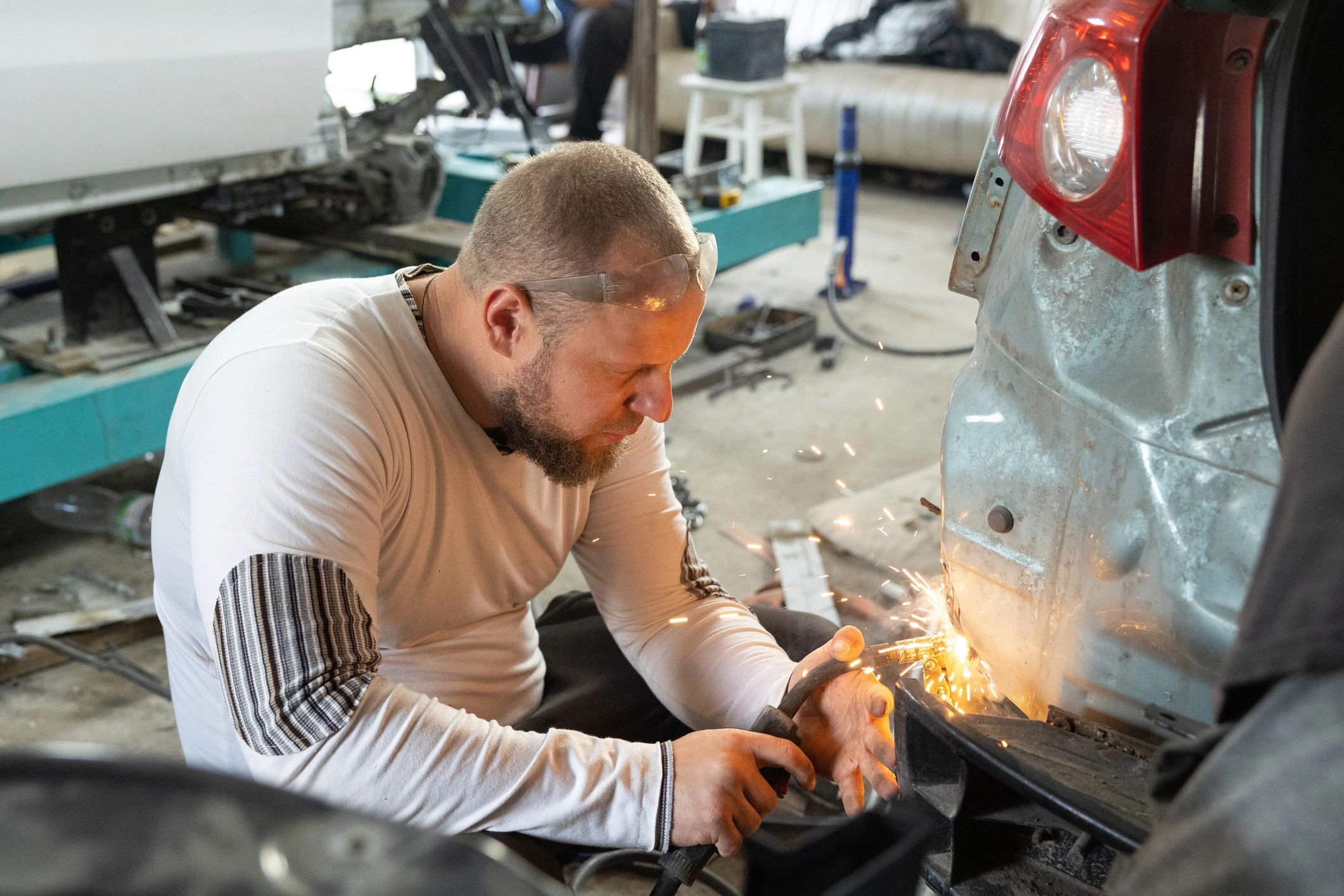 mechanic working on Volkswagen